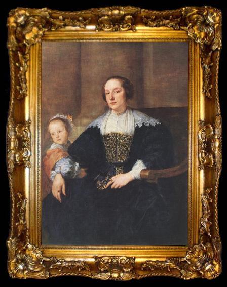 framed  DYCK, Sir Anthony Van The Wife and Daughter of Colyn de Nole fg, ta009-2